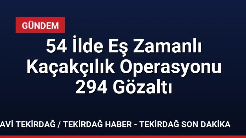 54 İlde Eş Zamanlı Kaçakçılık Operasyonu 294 Gözaltı